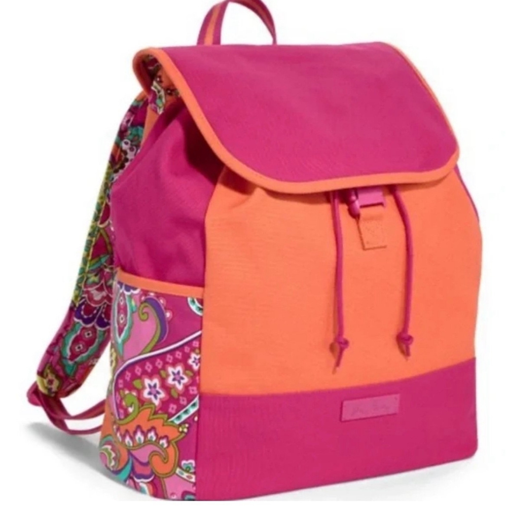 Vera Bradley Drawstring Tote Backpack Womens Canvas Quilted NWOT